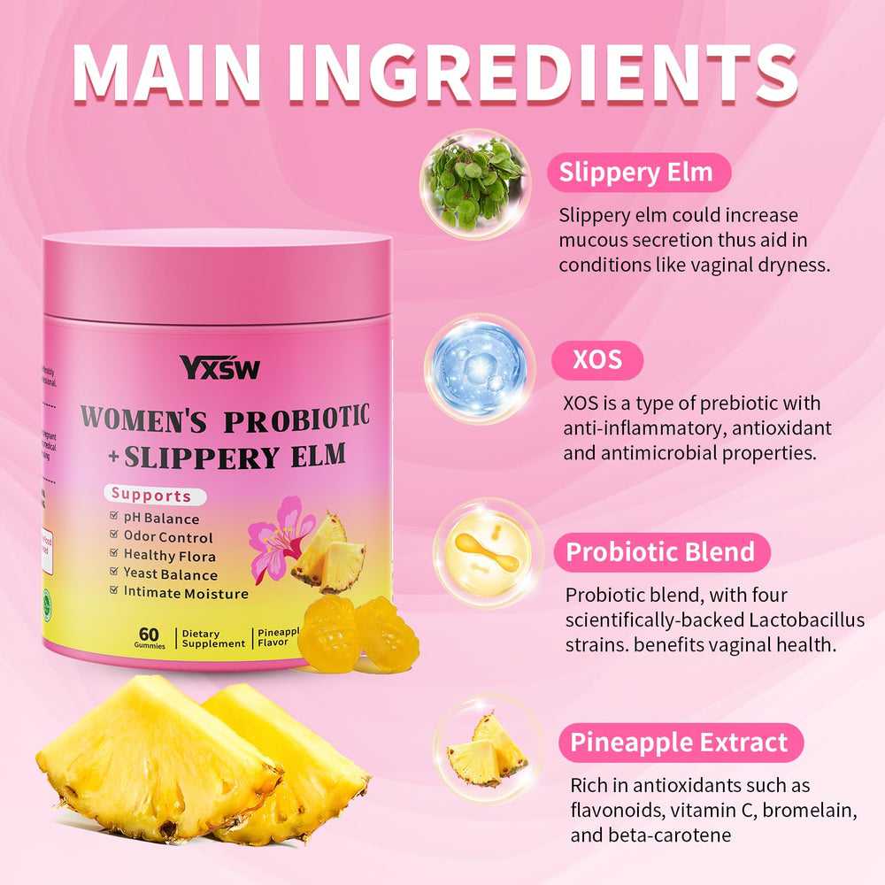 Graphic showing support for vaginal pH balance and gut health