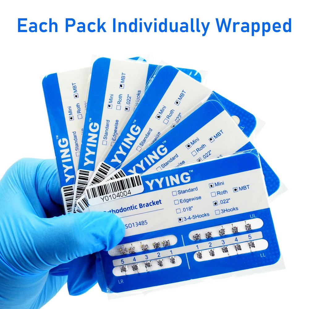 YYING 5 Packs Orthodontic Metal Brackets MBT Slot .022 with Hooks – image 7