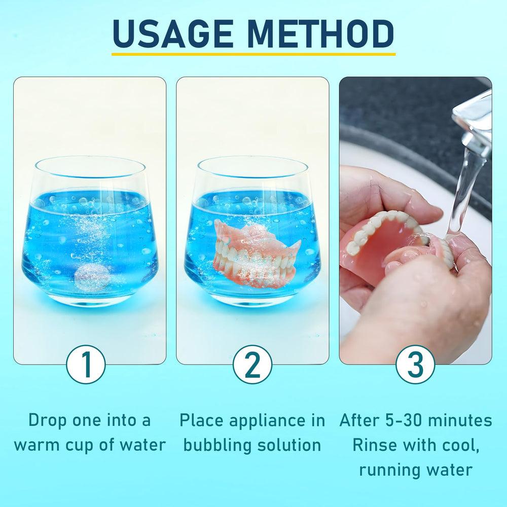 Tablets used to clean aligners, mouth guards, and other dental appliances