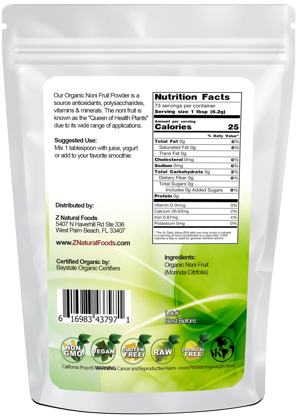 Close-up of Noni powder texture