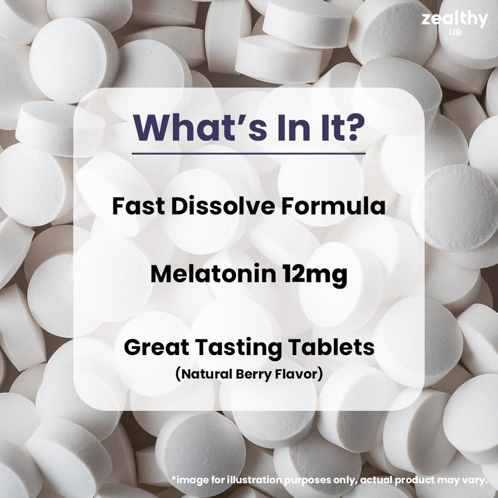 Melatonin tablet dissolving under tongue for fast-dissolve sleep support