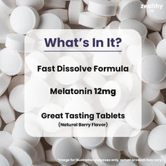 Melatonin tablet dissolving under tongue for fast-dissolve sleep support