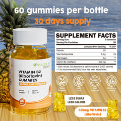 Front view of bottle with Vitamin B2 Gummies