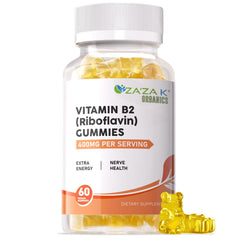 ZA'ZA K ORGANICS Vitamin B2 Gummies packaging with riboflavin 400 mg