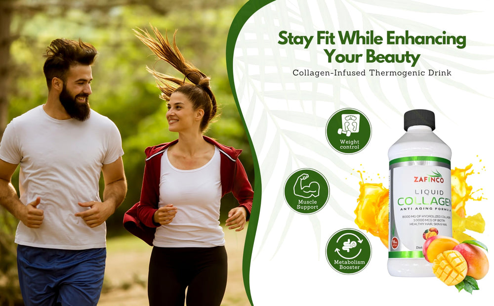 Hyaluronic acid, vitamin C and collagen blend on bottle label