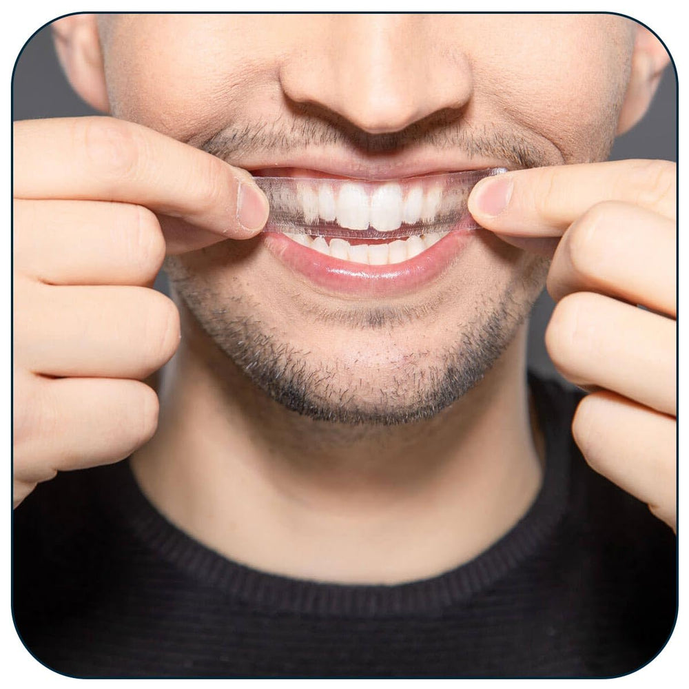 Minty smile after using ZAFINCO whitening strips