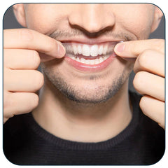 Minty smile after using ZAFINCO whitening strips