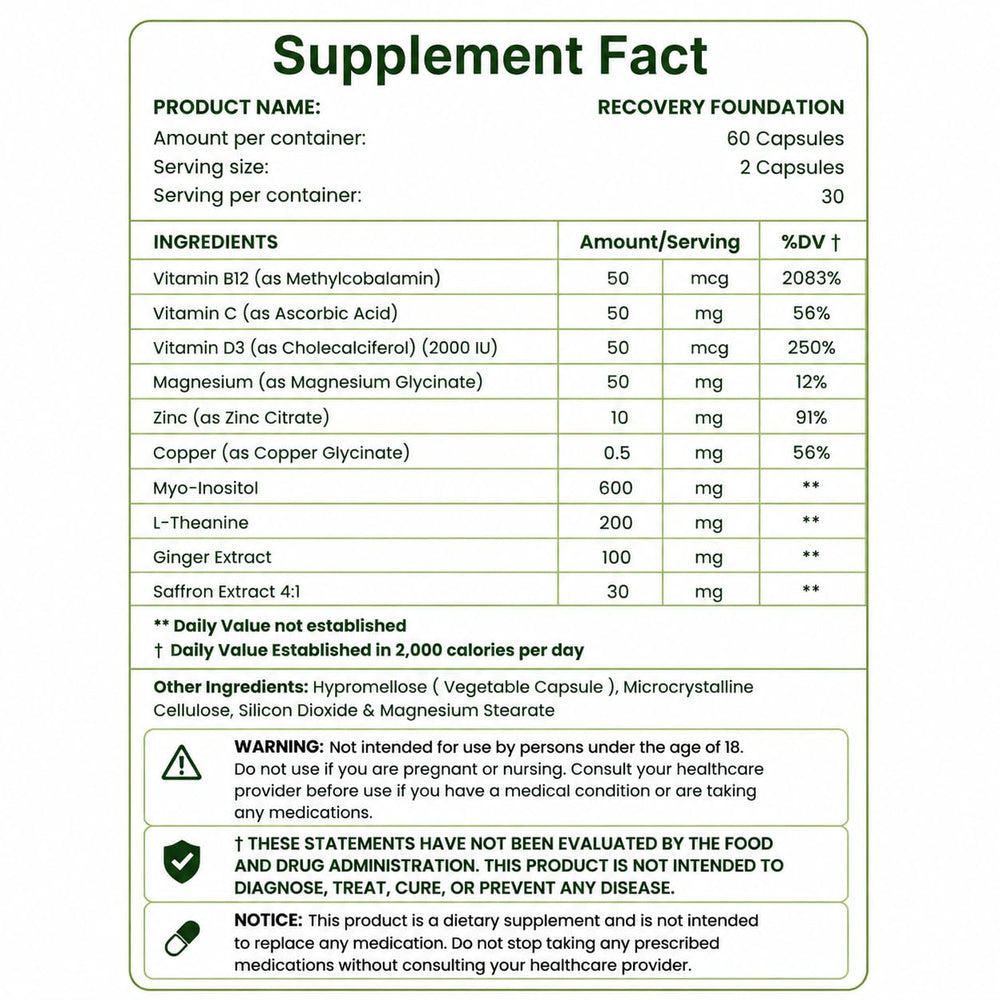 Zafira Organics label and supplement facts panel showing ingredient transparency