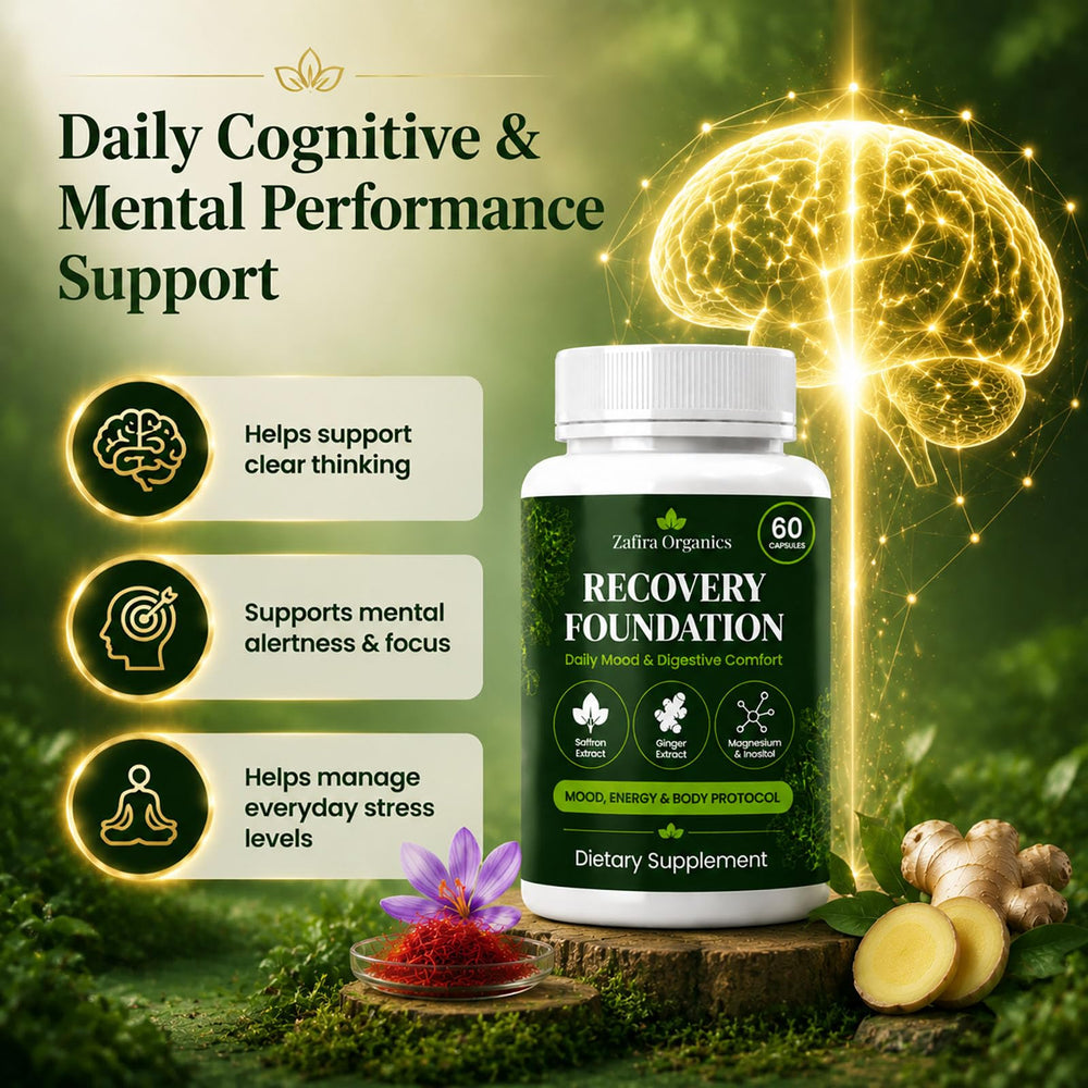 Zafira Recovery powdered botanical texture detail illustrating natural raw ingredients