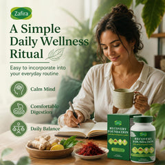 Zafira capsules beside a ruler for scale and suggested serving clarity