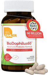 Bottle of Zahler Biodophilus probiotic supplement with 30 capsules