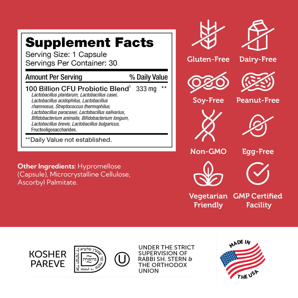 Label highlights prebiotics Fructooligosaccharides in BioDophilus100