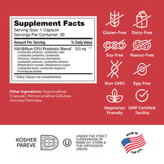 Label highlights prebiotics Fructooligosaccharides in BioDophilus100