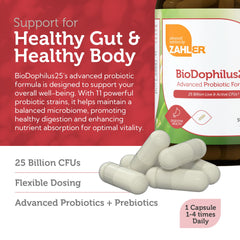 Illustration of probiotic strains and prebiotic components