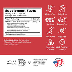 Kosher, Non-GMO, and gluten-free certification icons on packaging