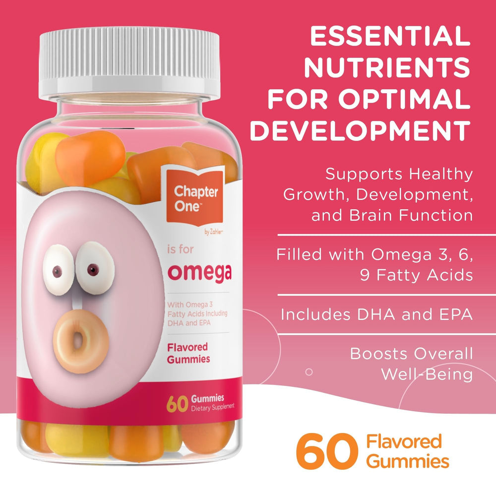 Close-up of Omega-3 gummies with chia oil and algae sources