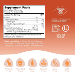 Close-up of Zahler Chapter One Probiotic Gummies Raspberry Orange flavor