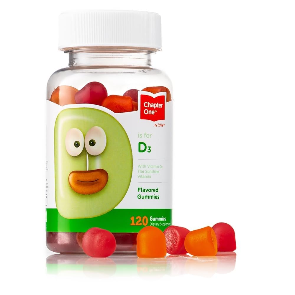 Front view of Zahler Chapter One Vitamin D3 1000 IU Gummies bottle