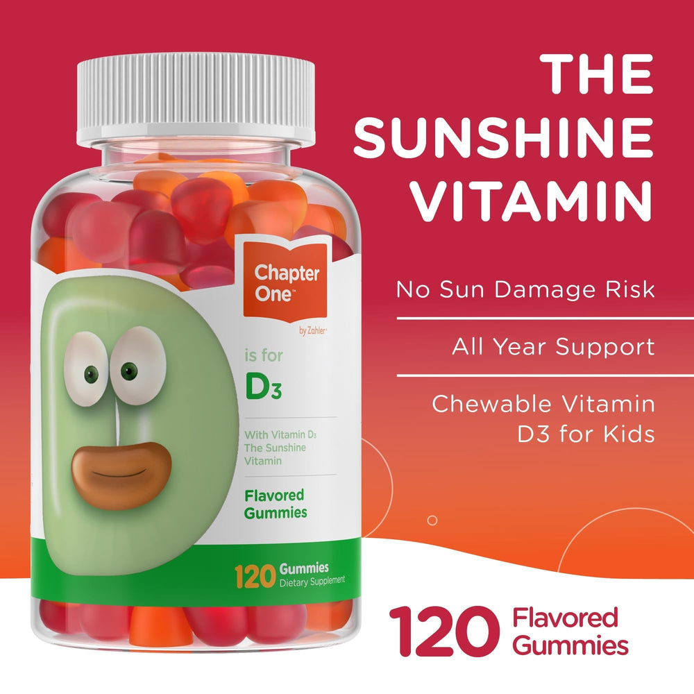 Kosher symbol on Zahler Chapter One Vitamin D3 Gummies packaging