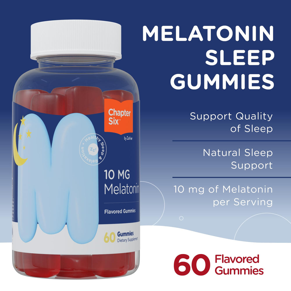 Ingredient label showing 10 mg melatonin per gummy