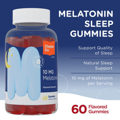 Ingredient label showing 10 mg melatonin per gummy