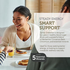 Zahler Diabetter bottle alongside GMP certification badge