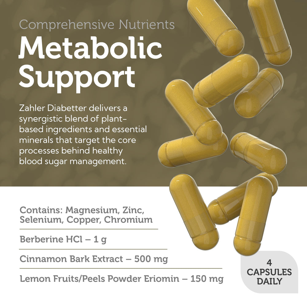 Natural ingredient visuals and packaging for Zahler Diabetter