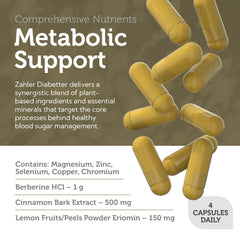 Natural ingredient visuals and packaging for Zahler Diabetter