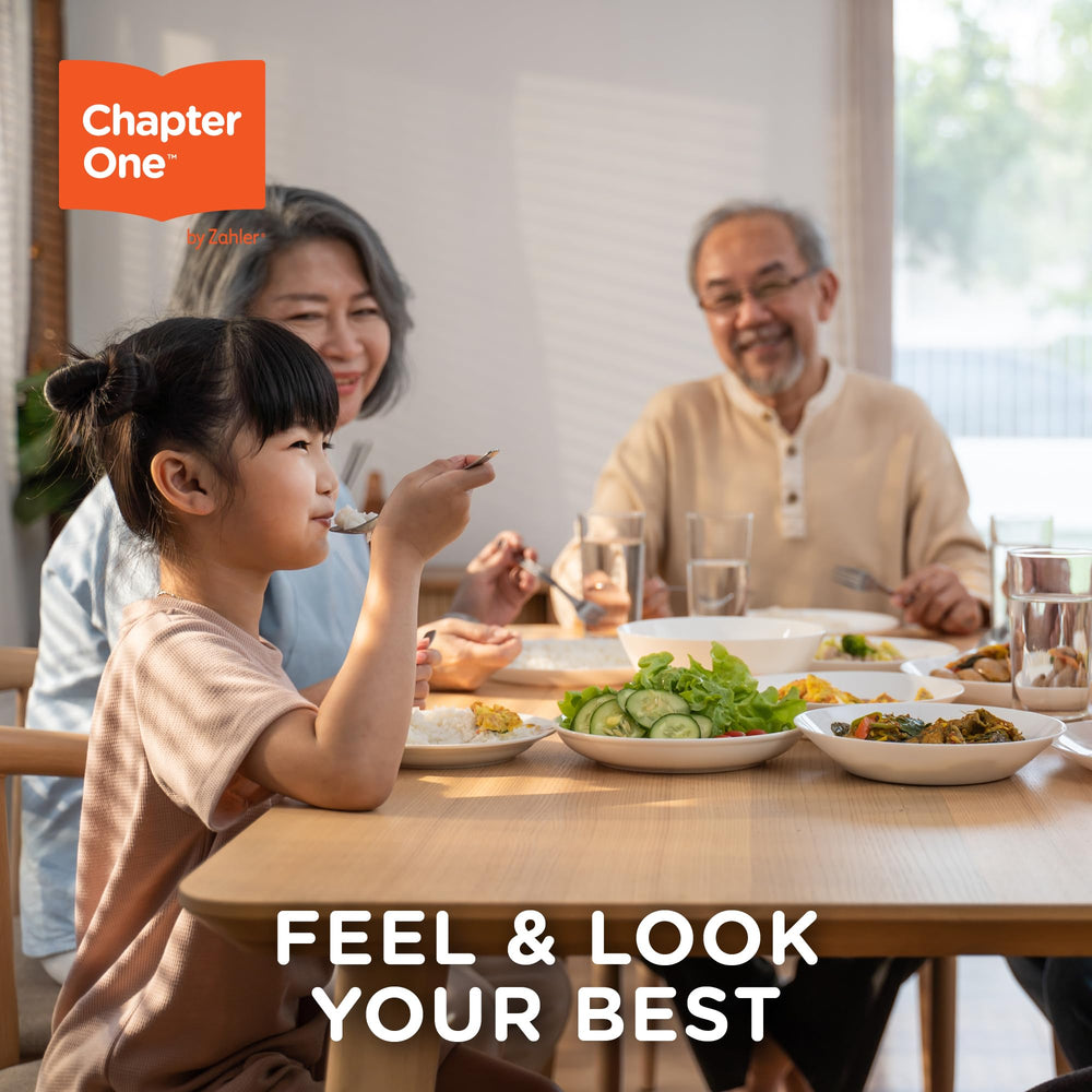 Illustration of adults and kids taking Zahler Fiber Gummies