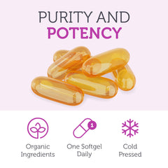 90-count Zahler flaxseed oil bottle with nutrition facts