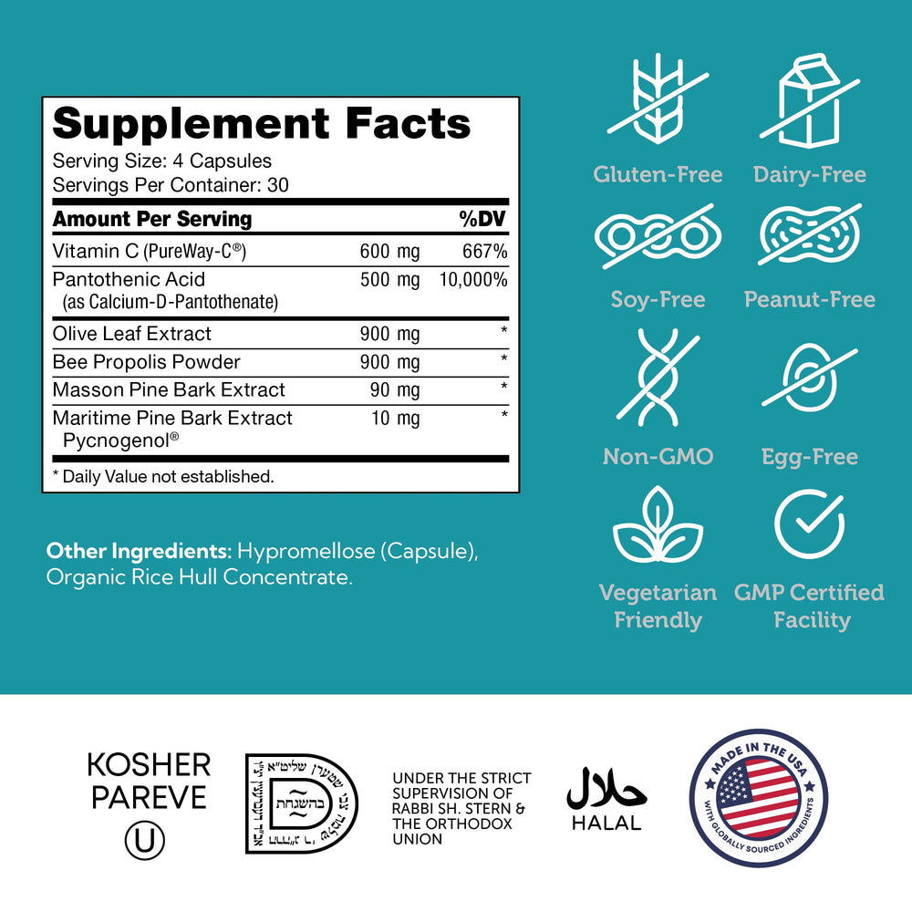 Close-up of Zahler Immune Defense ingredients