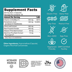 Close-up of Zahler Immune Defense ingredients
