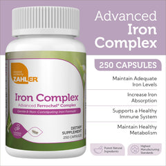 Close-up of Zahler Iron Complex capsules