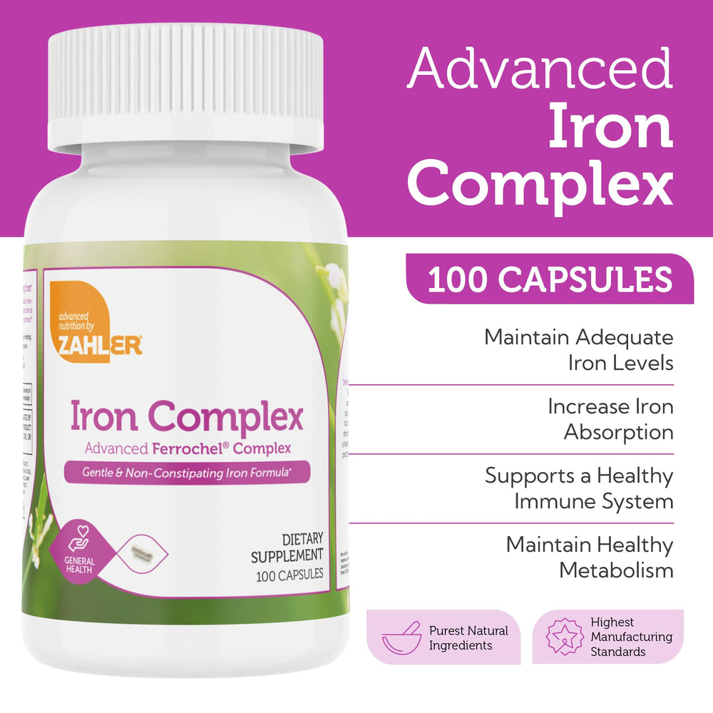 Vitamins C B12 Folate included with Zahler Iron Complex