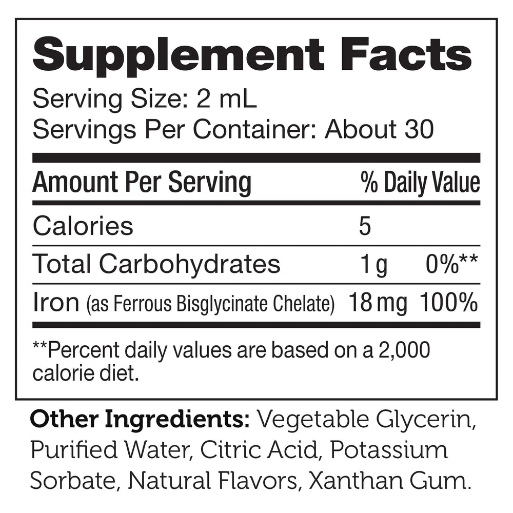 2 oz bottle of Zahler's Iron Drops with dropper