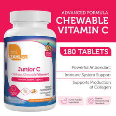 Close-up of orange flavor chewable Vitamin C tablets for kids