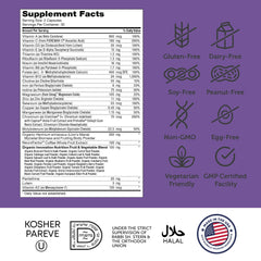Kosher vegan-friendly allergen-free dietary supplement icons