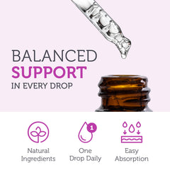 Three drops of Vitamin D3 being dispensed from the dropper