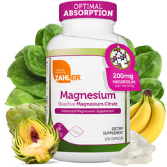 Label for Zahler Magnesium Citrate 200mg supplement