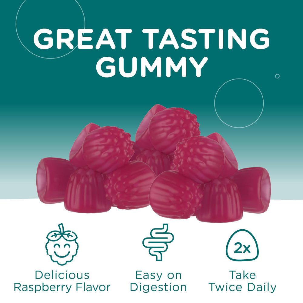60-count bottle of Zahler Magnesium Gummies Raspberry flavor