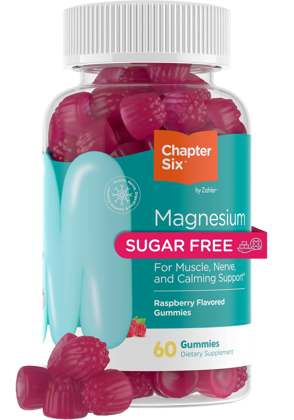 Zahler Magnesium Gummies Raspberry flavor front view