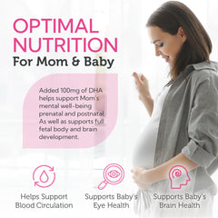 All-natural ingredients and label on Zahler Mighty Mini Prenatal