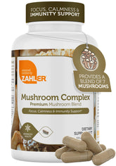 Zahler Mushroom Complex bottle label with 7-mushroom blend