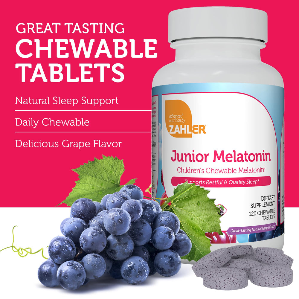 Non-GMO, USA-made Zahler children melatonin packaging