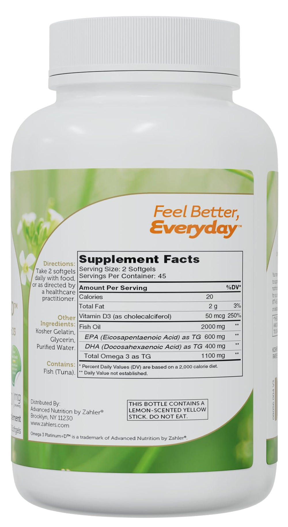 Zahler Omega 3 Platinum +D softgel capsules display