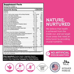 Nutrition label and ingredients overview for Zahler prenatal vitamin