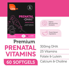 Zahler Prenatal Vitamin ingredients: methylfolate, DHA, vitamins