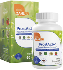 Zahler Prostaid+ packaging and bottle with capsules
