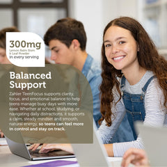 Zahler TeenFocus bottle label highlights kosher-certified advanced formula for concentration