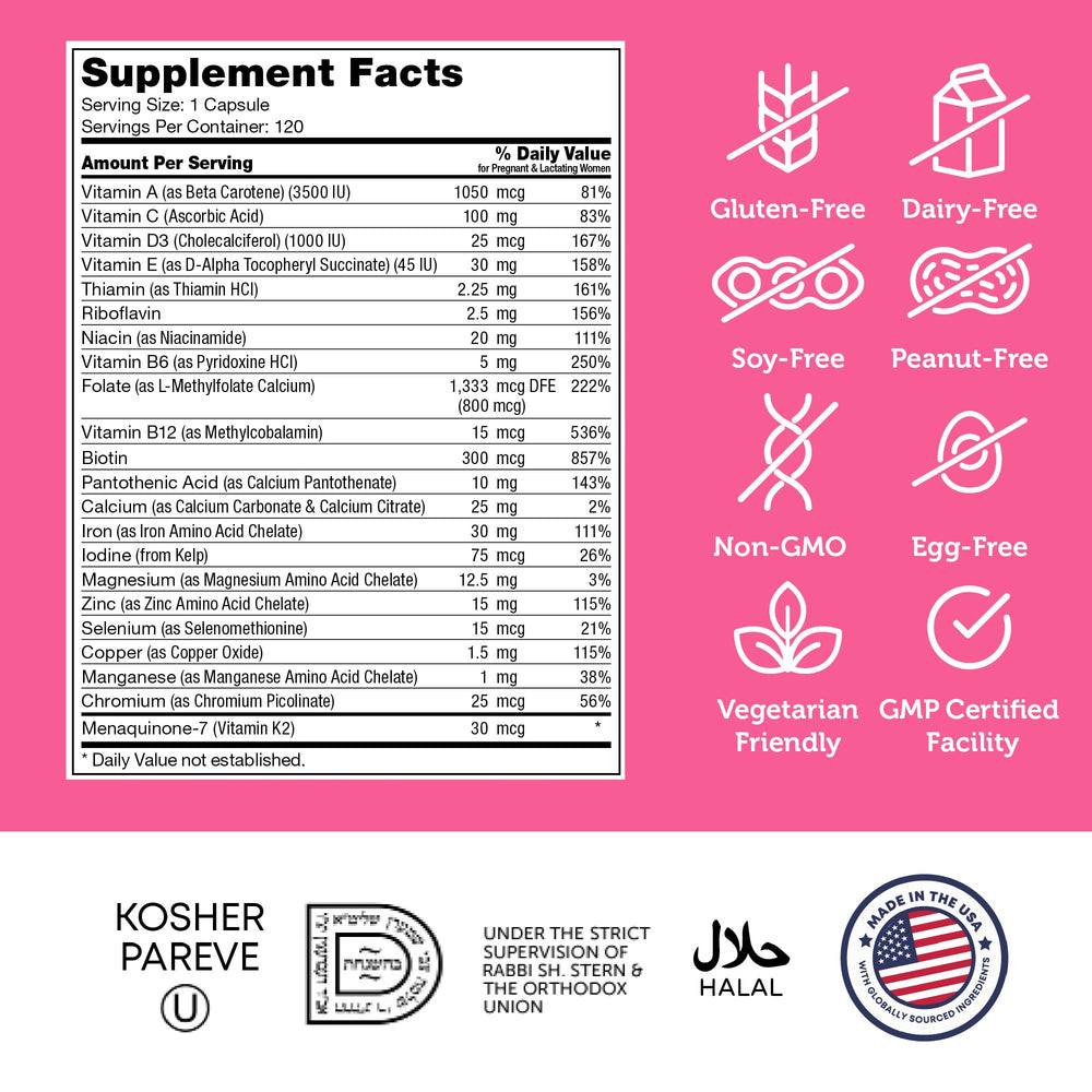 Icons indicating kosher, non-GMO, gluten-free and dairy-free